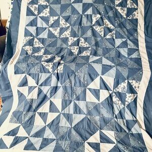 Blue and white Quilt top size L-95 by W-72 Full size
